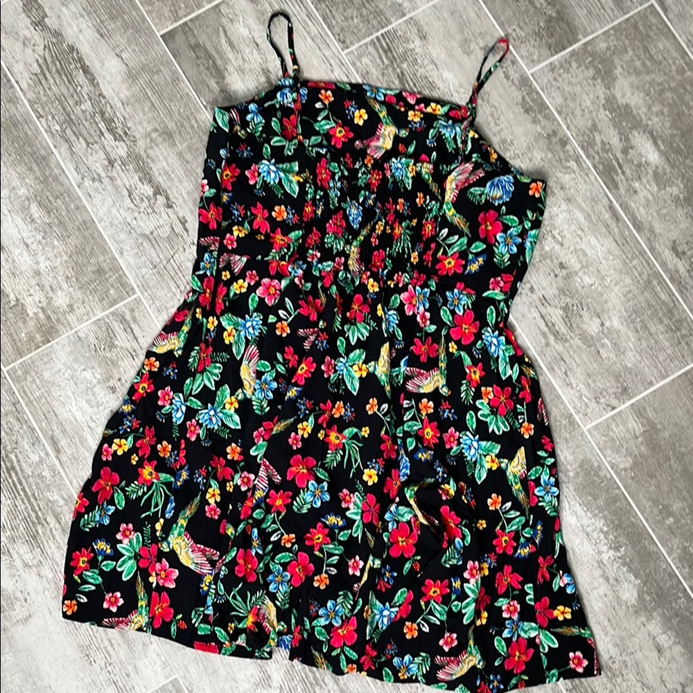 Floral Black Mini Dress - Picture 3 of 8